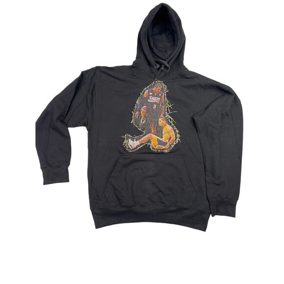 NWOT Allen Iverson Stepover‎ Hoodie, Black w/ Tapestry, Sz L - Picture 1 of 3